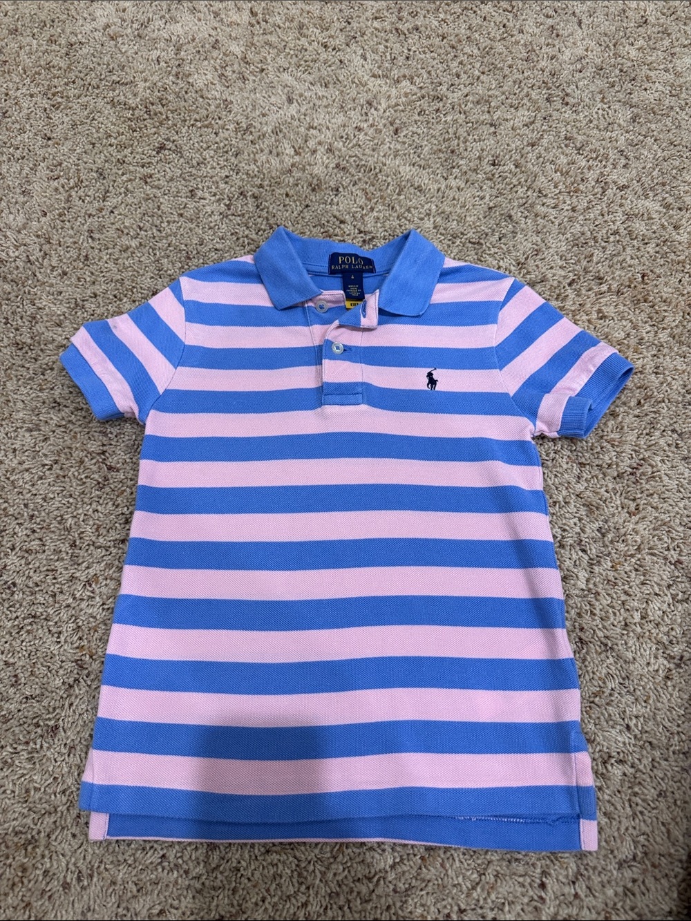 Polo by Ralph Lauren Kids Blue & Pink Striped Polo Shirt